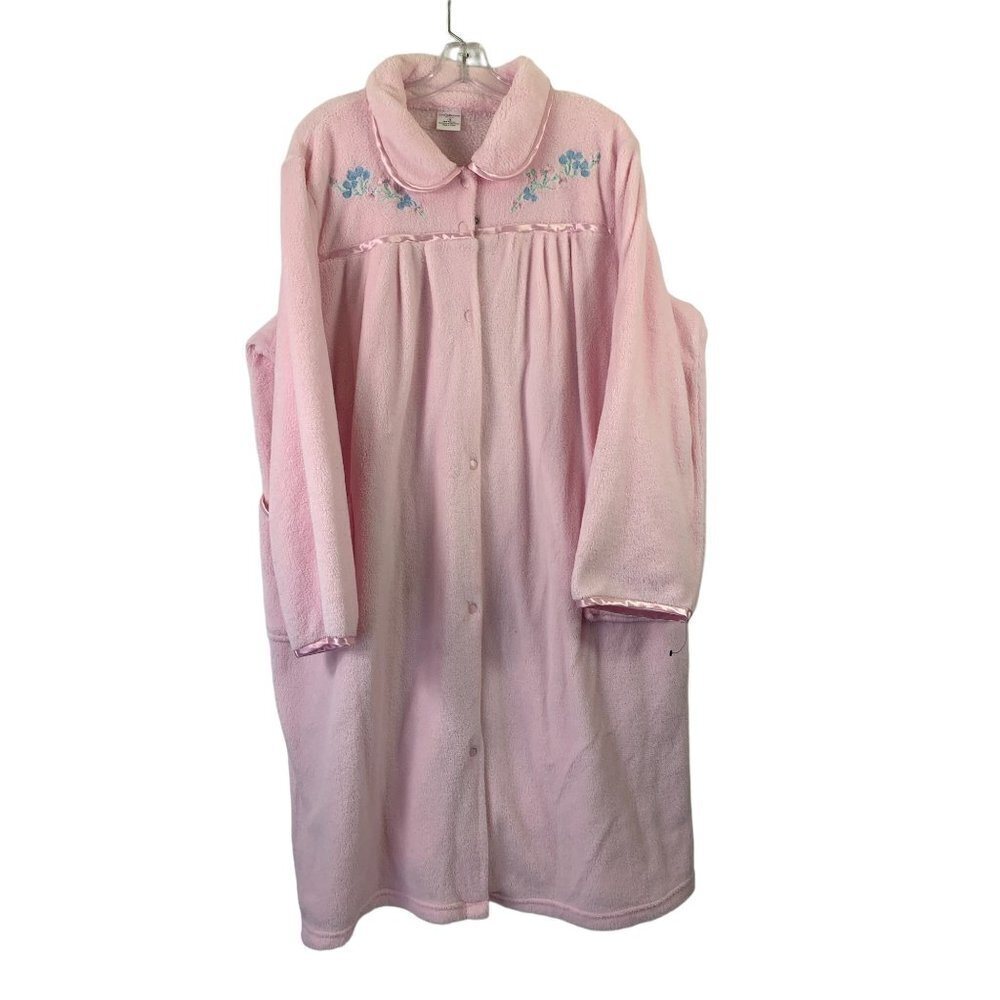 Croft & Barrow Women's Light Pink Front Zipper Robe